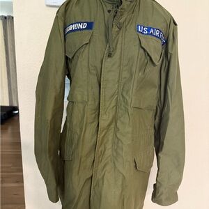 Vtg 70s Field Jacket Vietnam USAF Military Aluminum Zip Small Long Air Force